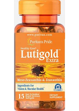 Puritan's Pride Healthy Eyes Lutigold™ Extra With Zeaxanthin Trial Size | 15 Softgels