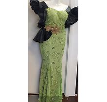 Africa Lemon Green Dress For Afican Wedding, Birthday Party Or Photo Shoot, Sweet 16, Parties, Prom And More! Made From West Africa