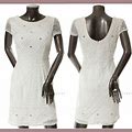 NEW Adrianna Papell Beaded Sheath Dress In CHA White [ PETITE SZ 10P ] N180