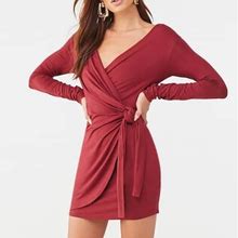 Forever 21 Dresses | Wine Colored Wrap Dress | Color: Red | Size: Sj
