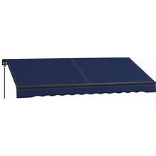Outsunny 8' X 6.5' Retractable Awning, 280Gsm UV Resistant Sunshade Shelter For Deck, Balcony, Yard, Blue