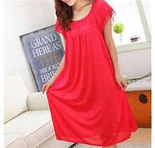Twifer Lingerie For Women Women Summer Home Lace Ice Silk Short Sleeve Loose Plus Oversize Nightgown Dress