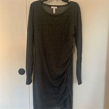 Leith Dresses | Leith Gray Long-Sleeve Ruched Dress | Color: Gray | Size: L