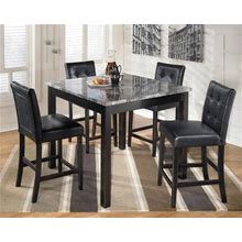 Ashley Maysville D154-223 5-Piece Dining Room Set With 1 Counter Table And 4 Upholstered Chairs In Black