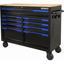 46.1-In L X 37.2-In H 9-Drawers Rolling Black Wood Work Bench