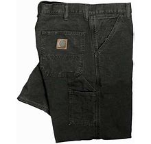 Carhartt B11-BLK 32 36 Dungaree Work Pants,Black,Size 32x36 in