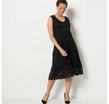 Isaac Mizrahi Petite Sleeveless Lace Dress Pitch Black A485792