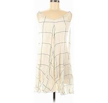 Club Monaco Casual Dress Square Sleeveless: Ivory Grid Dresses - Women's Size 00