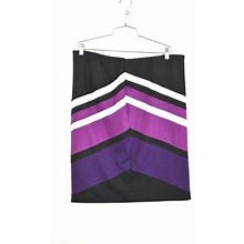 Lane Bryant Womens Concealed Zip Pencil Skirt Multi Colored Stripes