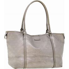 Gucci Bags | Gucci Gg Canvas Shoulder Bag Silver Auth | Color: Silver | Size: W13.4 X H9.8 X D5.9Inch(Approx)