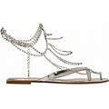 Gianvito Rossi Nadja Crystal-Embellished Mirrored-Leather Sandals - Women - Silver Sandals - EU 40