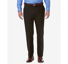 Haggar Men's Premium Comfort Stretch Classic-Fit Solid Flat Front Dress Pants - Chocolate - Size 34X34
