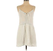 Amuse Society Casual Dress - A-Line Plunge Sleeveless: White Print Dresses - Women's Size Small