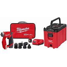M12 FUEL 12V Lithium-Ion Brushless Cordless 4-In-1 Installation 3/8 in. Drill Driver Kit & 4-Tool Heads W/PACKOUT