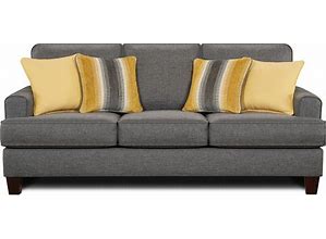 The Maxwell Gray Sofa By Southern Home Furnishings - Gray 2600-MAXWELL-GRAY-SOFA Transitional Style, Polyester Material
