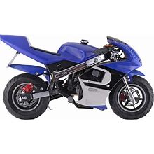 Go-Bowen 40Cc 4-Stroke Gas Pocket Bike - Mini Motorcycle - Blue