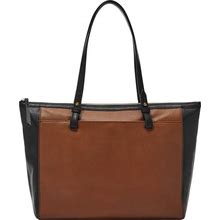 Fossil Rachel Leather Tote Bag - Black And Brown