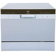 21 in. Silver Portable Countertop 120-Volt Dishwasher With 7 Cycles With 6 Place Settings Capacity