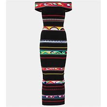 Pucci - Pucci Striped Off-Shoulder Maxi Dress Multicoloured L