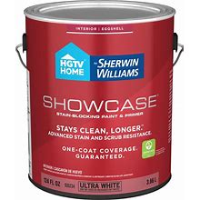 HGTV HOME By Sherwin-Williams Showcase Eggshell Ultra White Tintable Acrylic Interior Paint + Primer (1-Gallon) | SH3023001-16