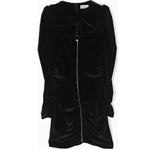 Elisabetta Franchi La Mia Bambina Crystal-Embellished Velvet Dress - Black