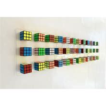 Original And Unique Rubiks Cube Wall Art. 2 Rectangular Bases 25" X 12.2" Magic Cube Puzzle Wall Piece ©. Perfect Decoration For Children