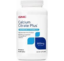 Gnc Calcium Citrate Plus Magnesium & Vitamin D-3 800Mg | Highly Absorbable Form Of Calcium | 180 Count