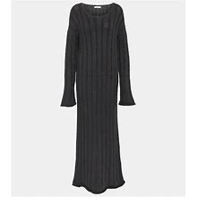 The Row Ribbed-Knit Wool Maxi Dress - Black - Maxi Dresses Size XS