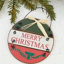 'Merry Christmas' Christmas Ornament, 4' Diameter, Red / Burgundy, Craft Supplies From Factory Direct Craft