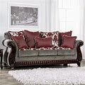 Furniture Of America Andrea Traditional Chenille Rolled Arms Sofa In Red - IDF-6219-SF