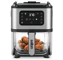 Salton Flip & Cook: 2-In-1 Air Fryer & Grill Stainless Steel In Gray | 12.6 H X 12.3 W X 9 D In | Wayfair Bd0394b483d20e97e3d7d09c045d7c94