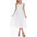 White Mark Women's Scoop Neck Tiered Midi Dress - White