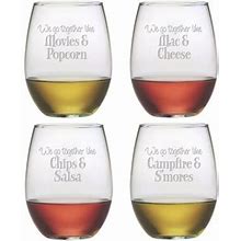 Susquehanna Glass 4 Piece 21 Oz. Stemless Wine Glass Set Glass | 4.625 H X 3.75 W In | Wayfair 278Dcb2feab824b05717db6968358c64