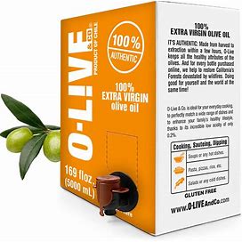 O-Live & Co. - Extra Virgin Olive Oil - Bulk - Smooth Mild And Fruity Flavor - First Cold Pressed - Estate Grown And Bottled - Perfect For Salad