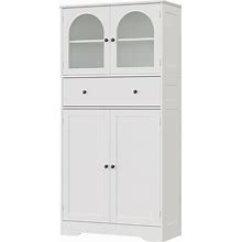 Lomojo Kitchen Pantry Cabinet,Pantry Storage Cabinet With Drawer,White Cabinet Freestanding Cupboard Hunth,Pantry Organizers And Storage With Doors