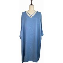 Lucky And Blessed Dresses | Lucky & Blessed Flare Sleeve Dress 3X | Color: Blue | Size: 3X