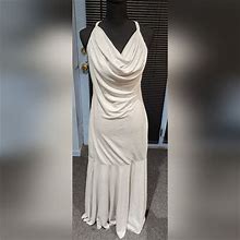 Venus Dresses | Venus Metallic Halter Maxi Dress | Color: Silver | Size: L