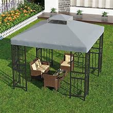 10'X10' Replacement Canopy Top Cover Only For Gazebo,(Gray)