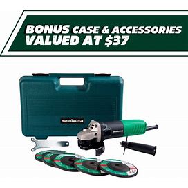 Metabo HPT 4.5-In 6.2 Amps Sliding Switch Corded Angle Grinder In Green | g12sr4m