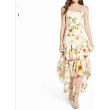 Leith Dresses | Host Pick Leith Tiered Boho Floral Midi Dress | Color: White/Yellow | Size: S