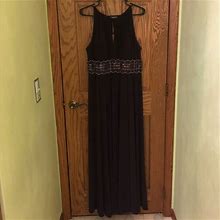 R & M Richards Dresses | Deep Purple Long Gown W/ Beaded Waist | Color: Purple | Size: 14
