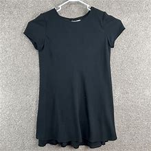 Liz Claiborne Dress Women's Size 12 Black Short Sleeve Midi Lined Classic Dress