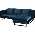 Matthew Midnight Blue Fabric Sectional Sofa, HGSC561, Midnight Blue/Black, Sectional Sofas, By Nuevo