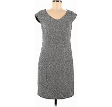 The Limited Casual Dress - Shift V Neck Short Sleeves: Gray Dresses - New - Women's Size 6