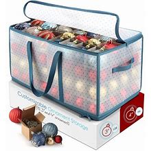 Air Rise Inc Christmas Ornament Storage Box Container With Adjustable Dividers