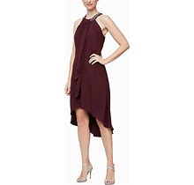 S.L. Fashions Women's Jewel Neck Halter Dress (Petite And Regular)