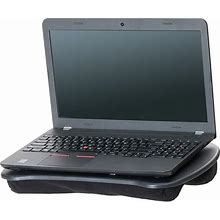 Mind Reader Portable Laptop Lap Desk With Handle, Built-In Cushion For Comfort, Black