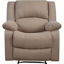 Relax A Lounger Beige Microfiber Upholstered Recliner Leather In Brown | LSPA428BEG