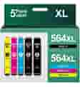 Aboit Compatible Ink Cartridge Replacement For HP 564XL, Cyan, Magenta, Yellow, Black, 5 Pack