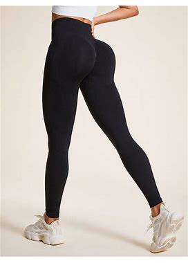 Seamless Women's Solid Color Sports Leggings,S